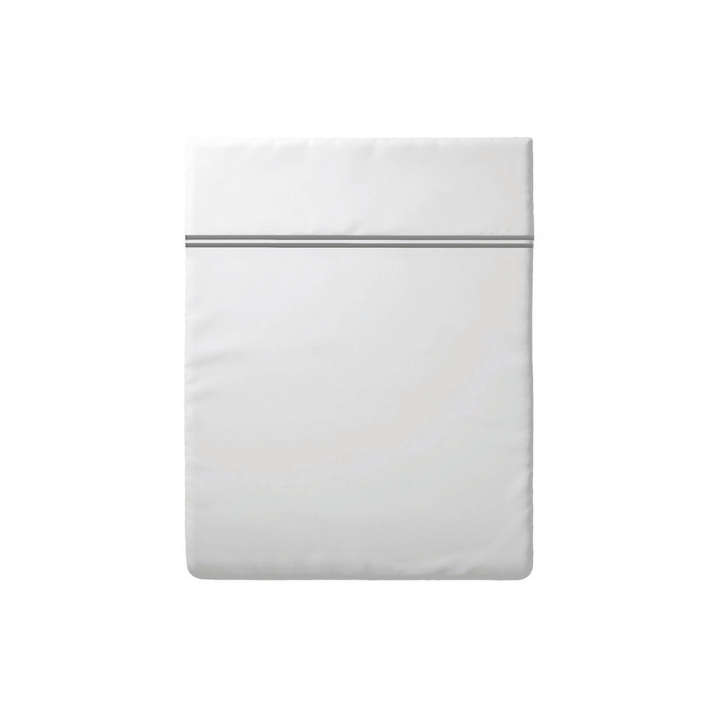 Annecy - Drap Plat - Satin De Coton - Gris / Blanc