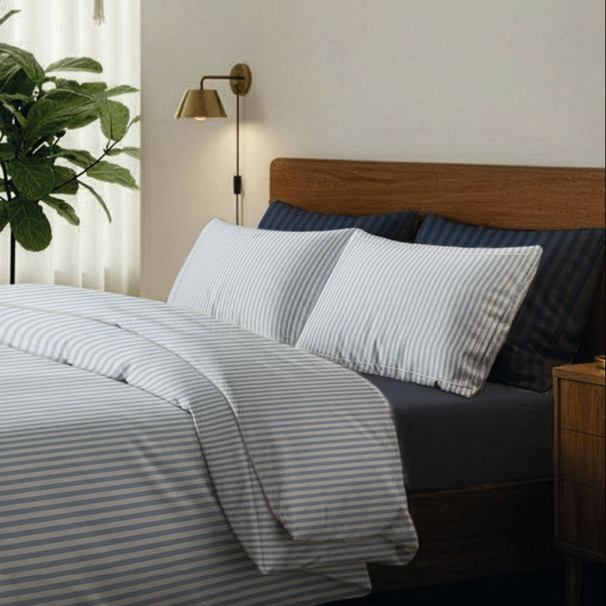 Sorbonne - Cotton Percale Pillowcase - Light Blue