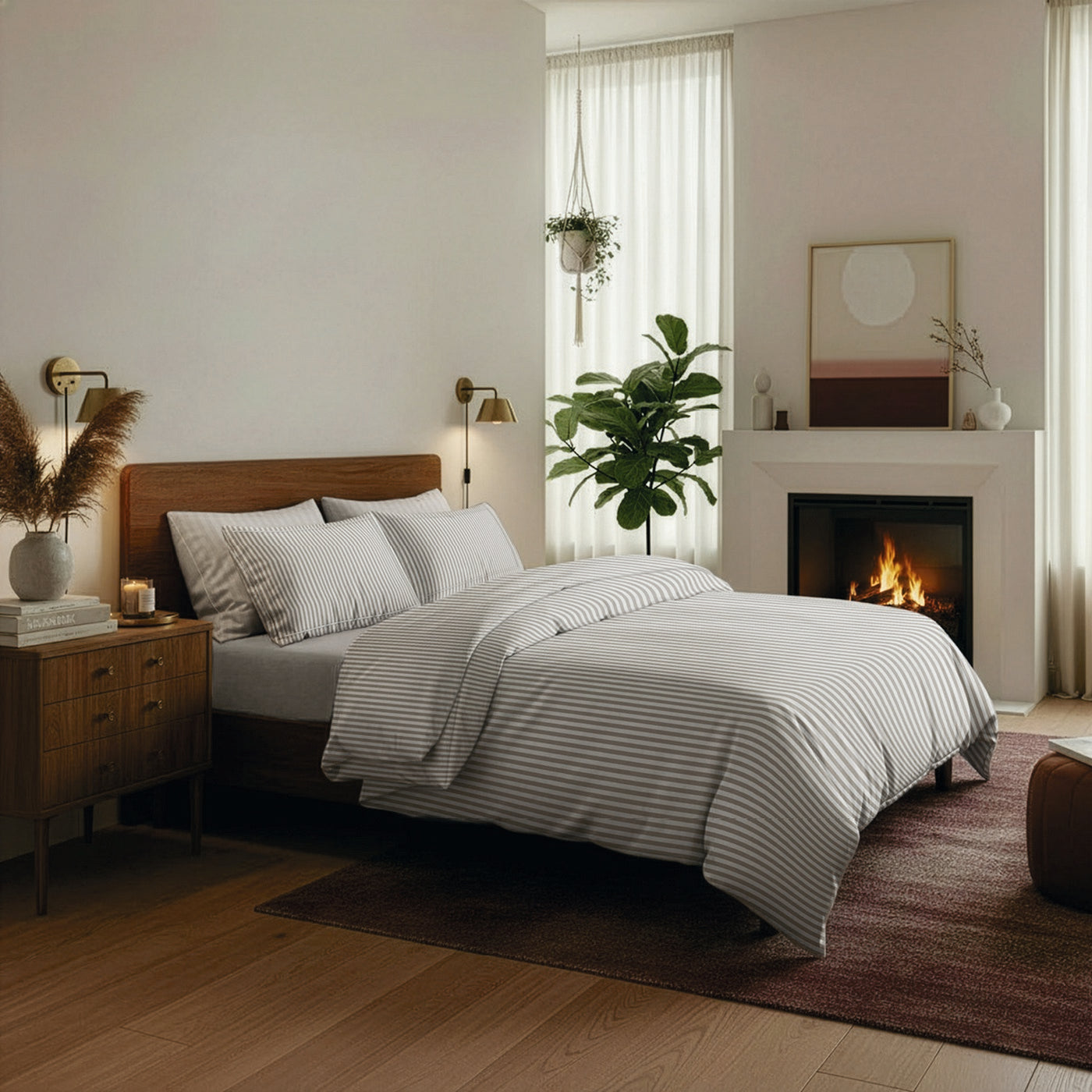 Sorbonne Sheet Set - Cotton Percale - Taupe