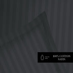 Dobby Stripe Woven - Flat Sheet - Cotton Satin - Grey 03