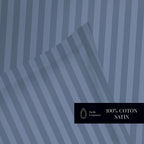 Dobby Stripe Woven - Juego De Sábanas - Satén De Algodón - Azul 06