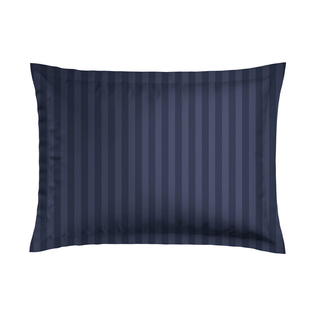 Juego de sábanas tejidas a rayas Dobby - Funda de almohada - Satén de algodón - Azul 11