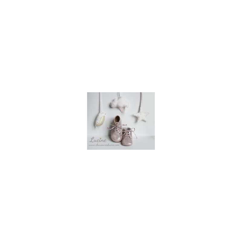 Chaussures Bottillons Charlie - Cuir Rose Irisé - Fille