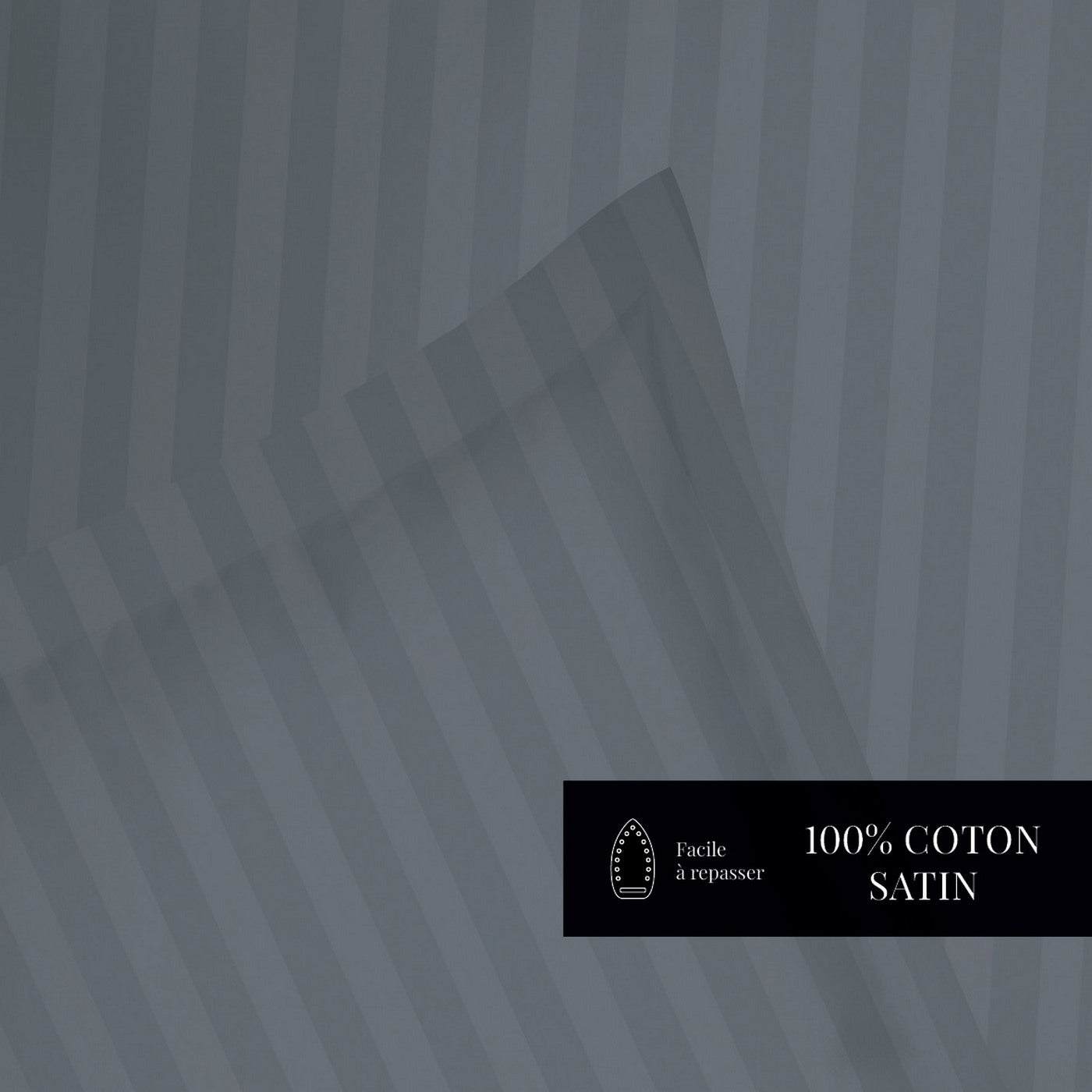 Dobby Stripe Woven - Duvet Cover + Pillowcase - Cotton Sateen - Grey 02