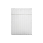 Dobby Stripe Woven - Flat Sheet - Cotton Satin - White 01