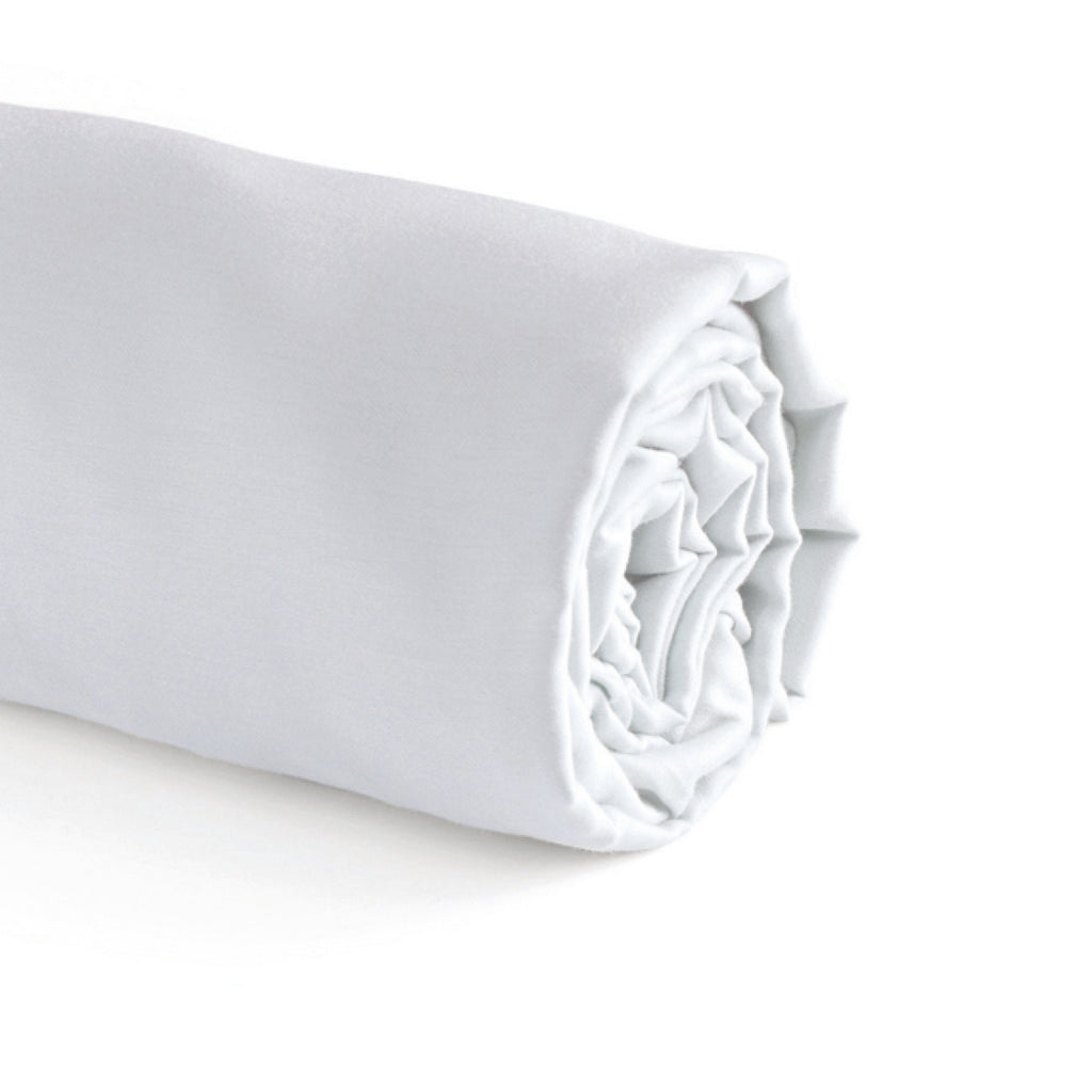 Uni - Drap-Housse - Satin De Coton - Blanc 01