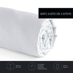 Uni - Drap-Housse - Satin De Coton - Blanc 01