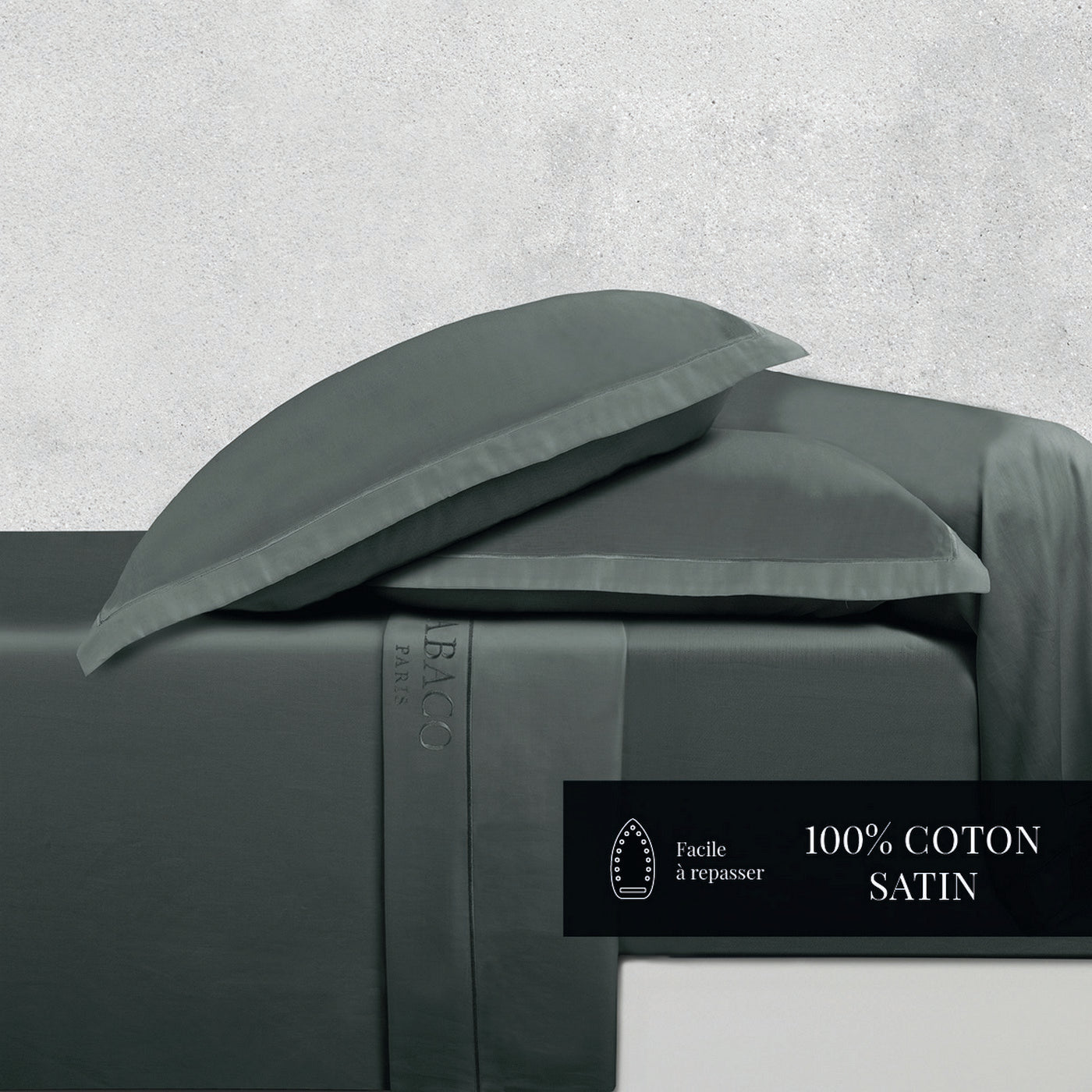 Uni 1 Baratta - Taie D'Oreiller - Satin De Coton - Gris 02
