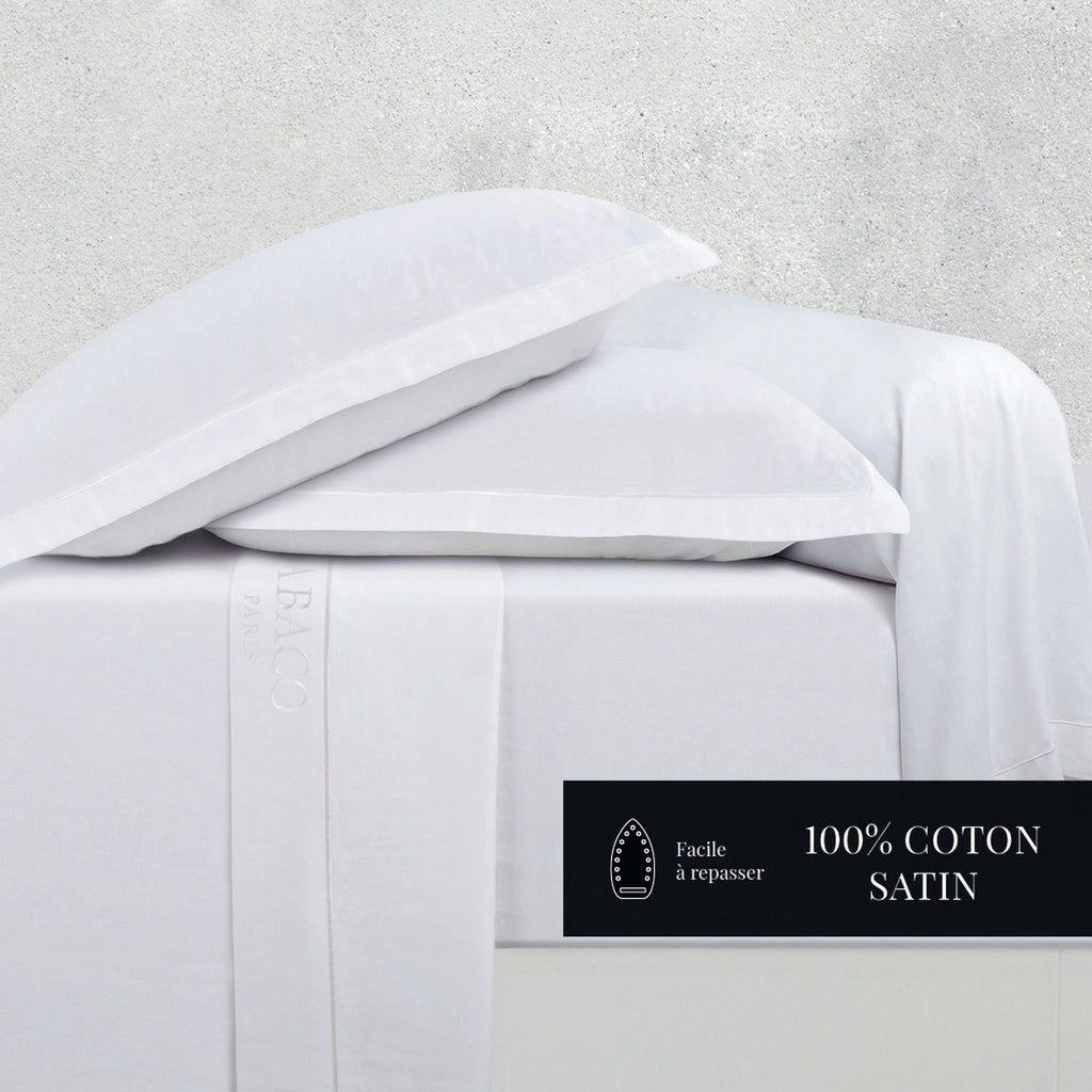 Uni 1 Baratta - Drap Plat - Satin De Coton - Blanc 01
