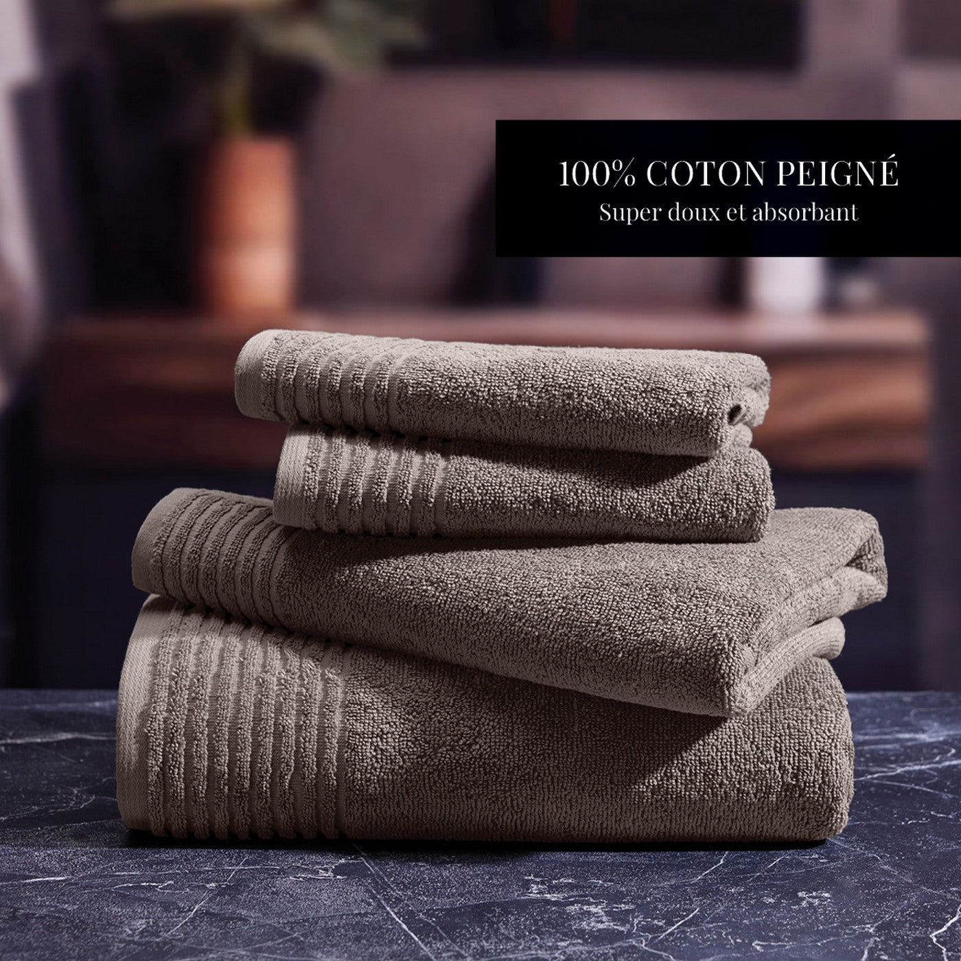Pattern 18 - Tapis De Bain Coton - Brun