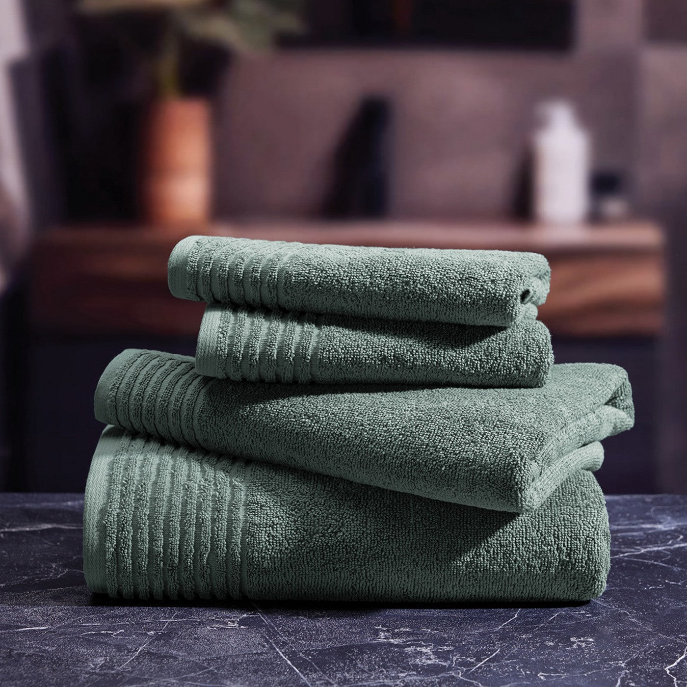 Pattern 19 - Tapis De Bain Coton - Vert Bouteille