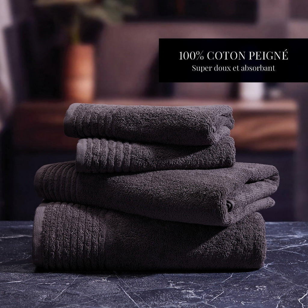 Pattern 19 - Tapis De Bain Coton - Gris Foncé