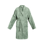 Uni - Peignoir À Col Châle Velours De Coton - Vert Sauge