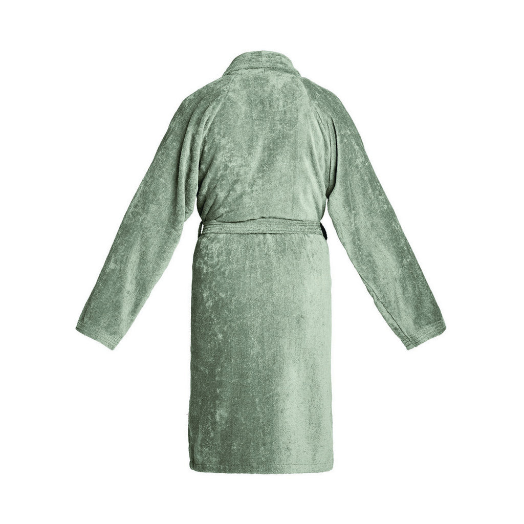 Uni - Peignoir À Col Châle Velours De Coton - Vert Sauge