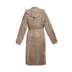 Uni - Peignoir Coton Velours Avec Capuche - Taupe