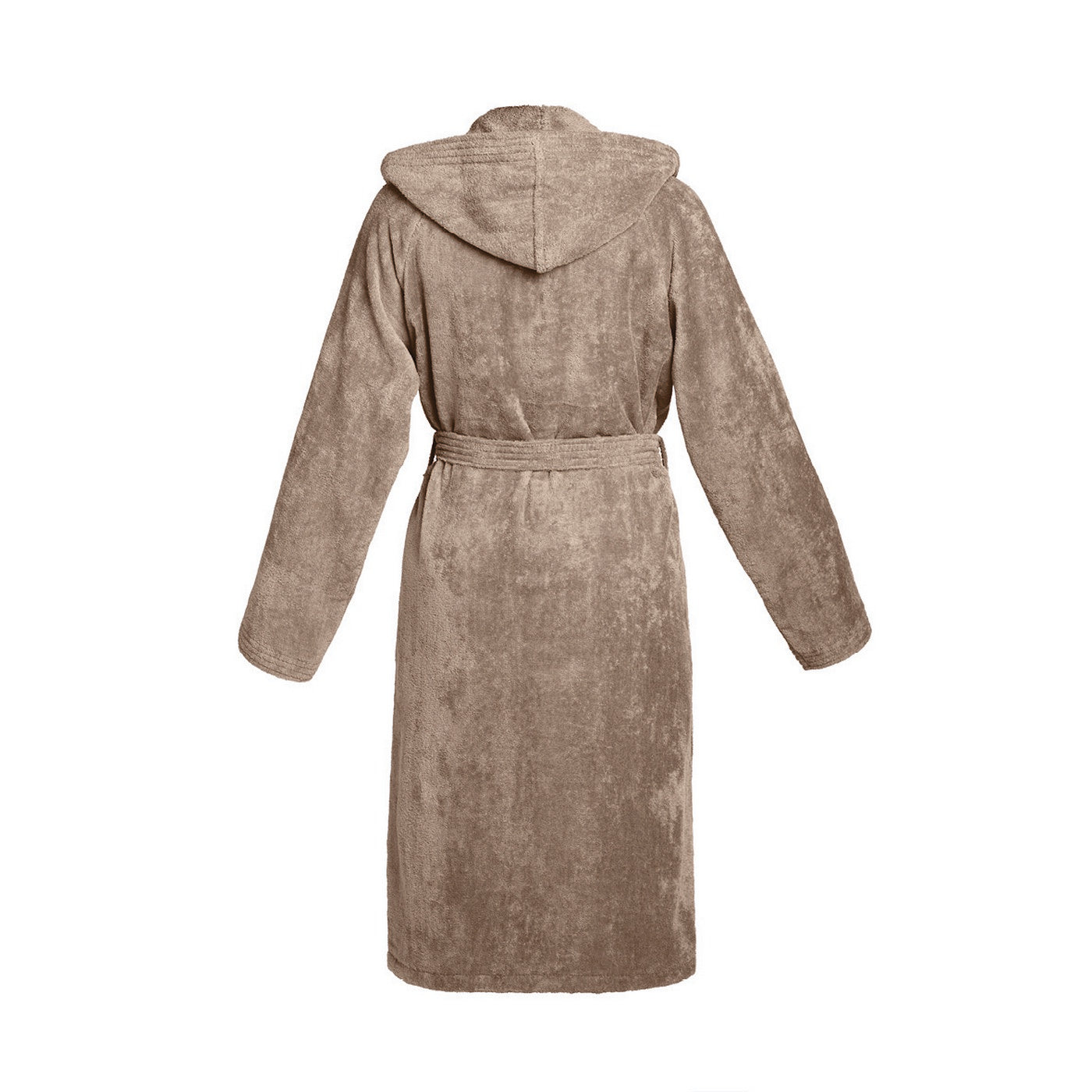 Uni - Peignoir Coton Velours Avec Capuche - Taupe
