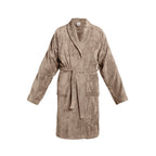 Uni - Peignoir À Col Châle Velours De Coton - Taupe