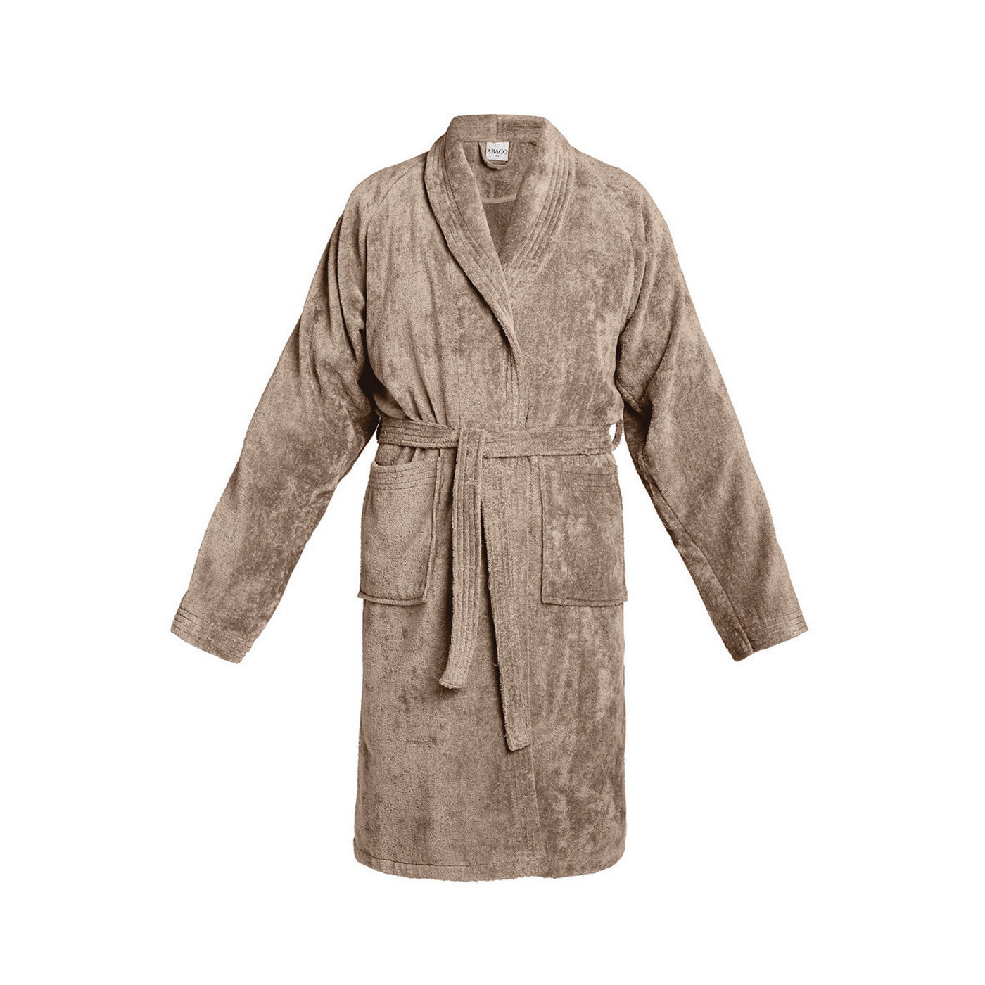 Uni - Peignoir À Col Châle Velours De Coton - Taupe