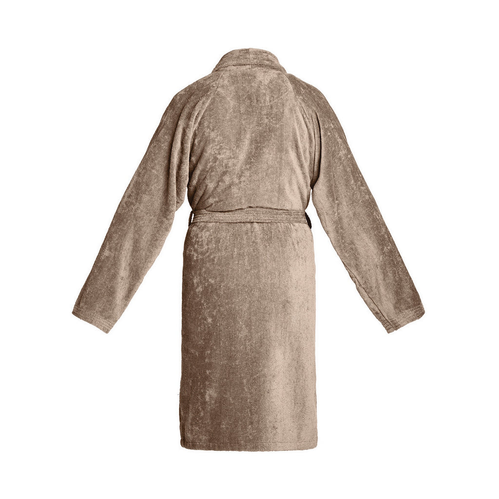 Uni - Peignoir À Col Châle Velours De Coton - Taupe