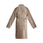 Uni - Peignoir À Col Châle Velours De Coton - Taupe