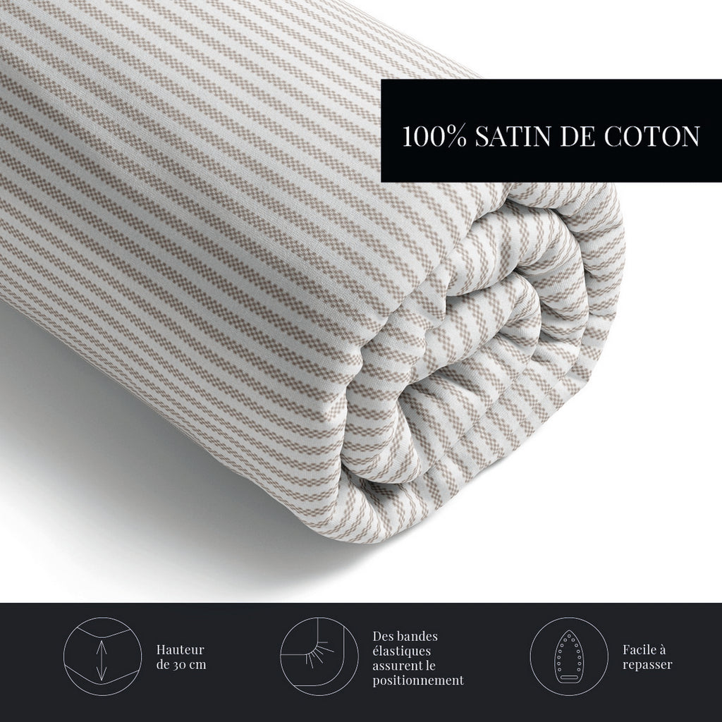 Wild - Drap-Housse - Satin De Coton - Taupe