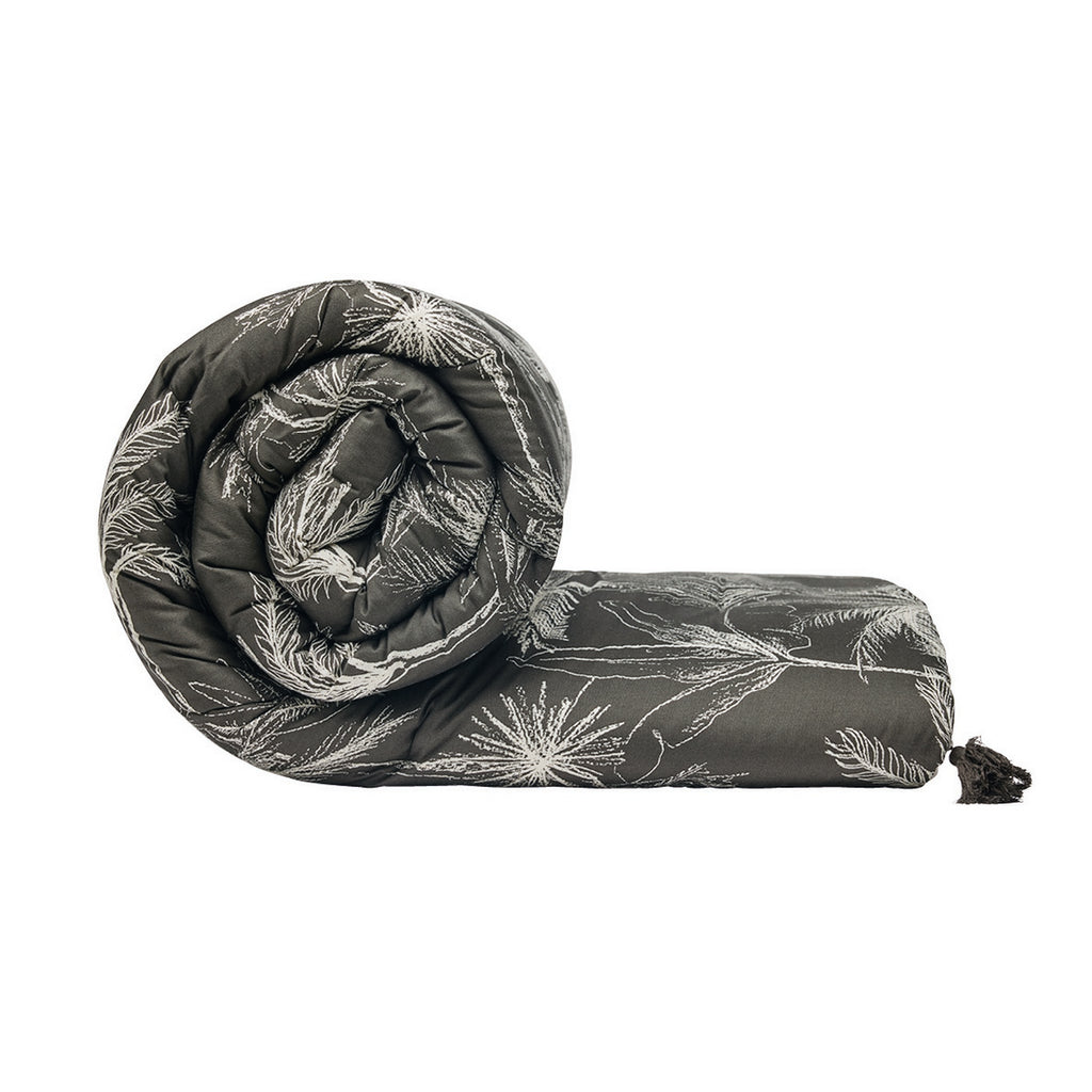 Wild - Édredon Avec Glands - Satin De Coton - Noir