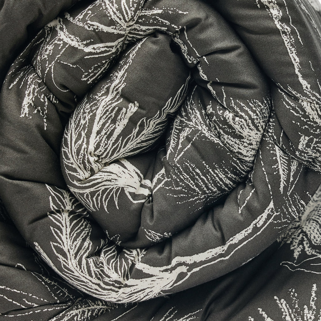 Wild - Édredon Avec Glands - Satin De Coton - Noir