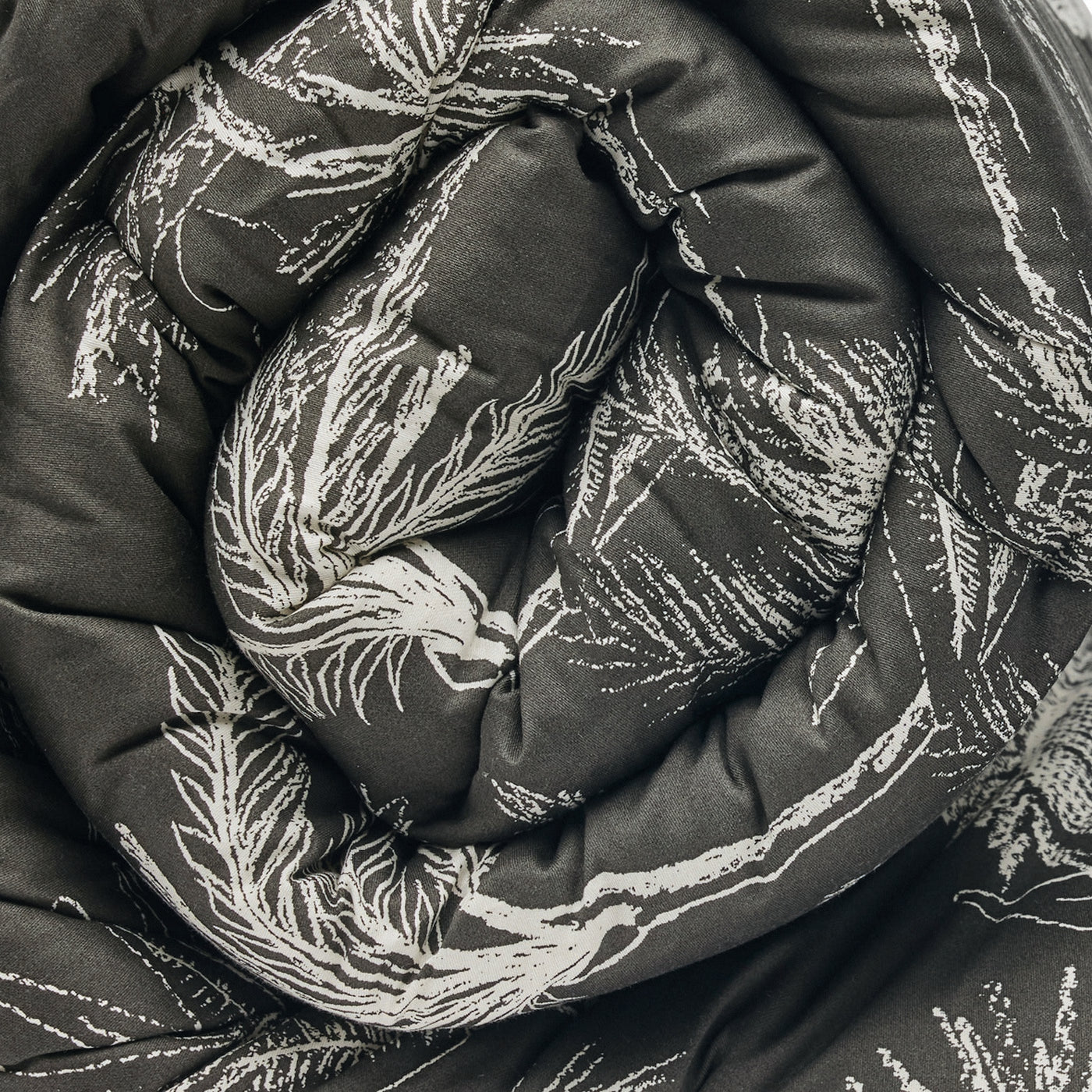 Wild - Édredon Avec Glands - Satin De Coton - Noir