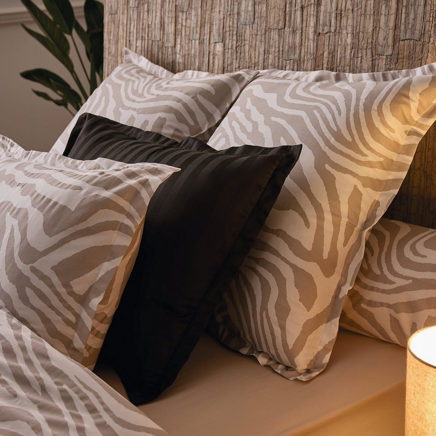 Evasion Zébrée - Pillowcase - Cotton Sateen - Taupe