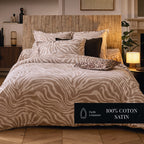 Evasion Zébrée - Pillowcase - Cotton Sateen - Taupe