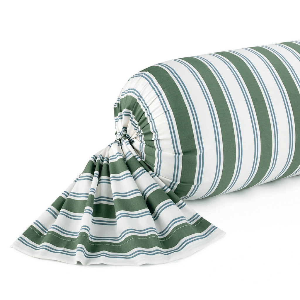 Soline - Taie De Traversin - Satin De Coton - Vert / Bleu