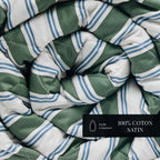 Soline - Couvre-Lit - Satin De Coton - Vert / Bleu