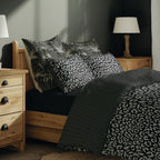 Instinct - Housse De Couette + Taie D'Oreiller - Satin De Coton - Noir