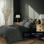 Instinct - Housse De Couette + Taie D'Oreiller - Satin De Coton - Noir