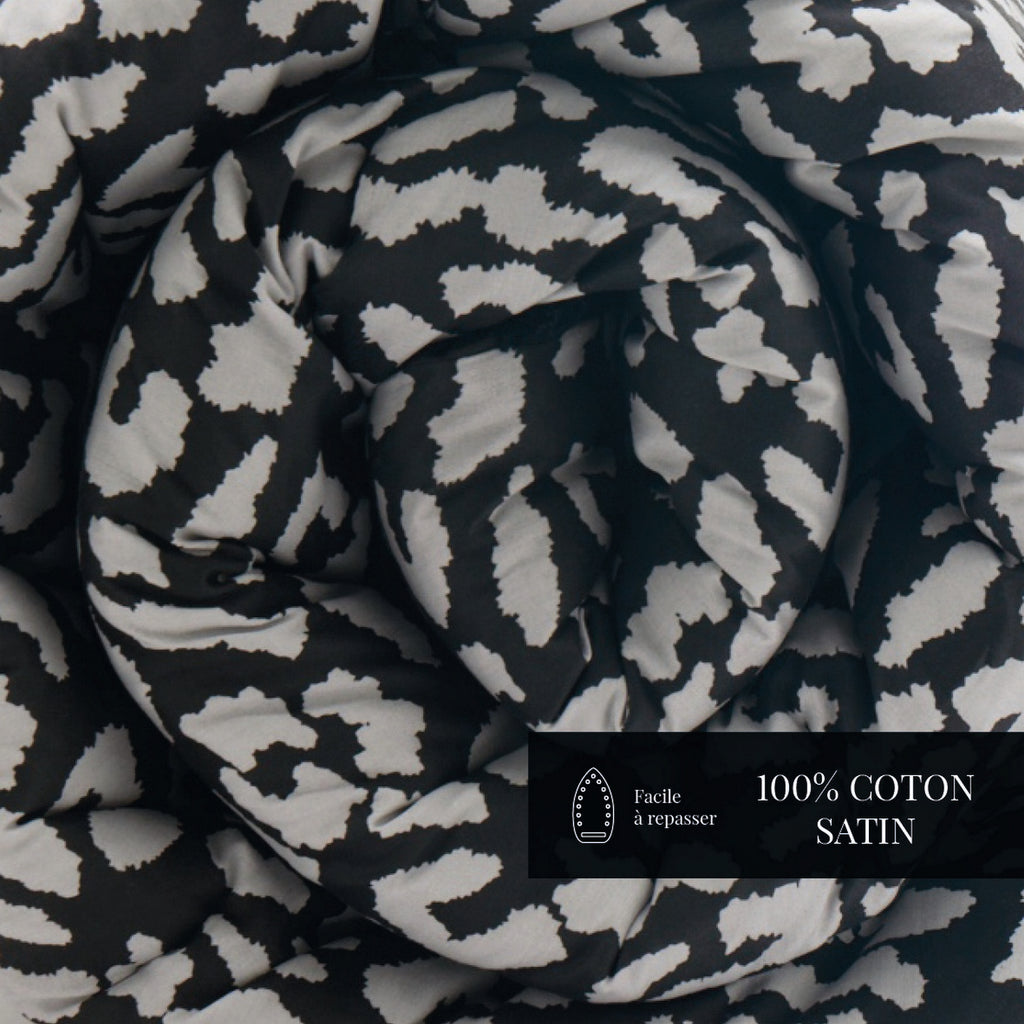 Instinct - Édredon Avec Glands - Satin De Coton - Noir