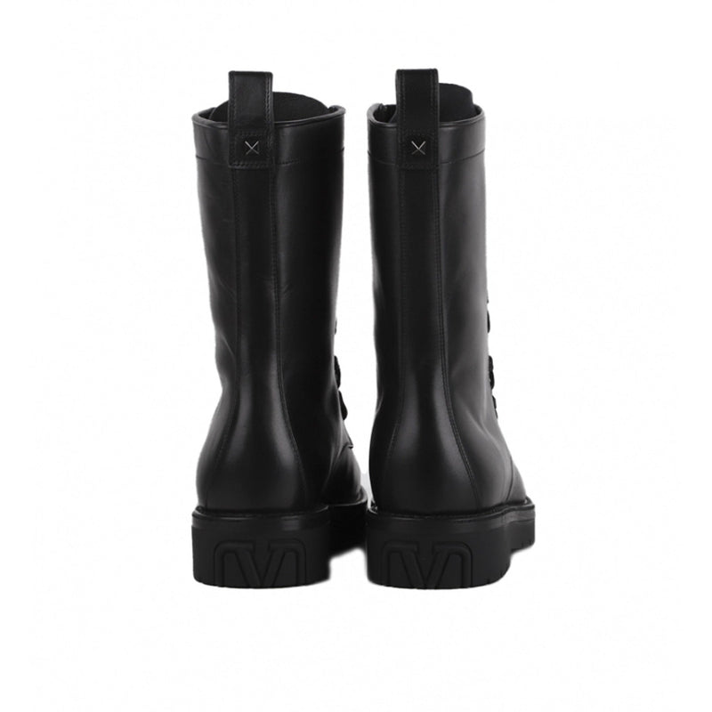 Bottes - Valentino Garavani Combat Leather  - Black