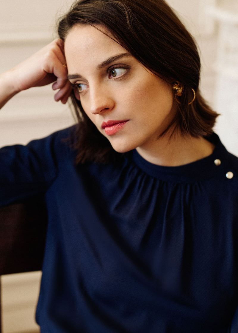 Navy Blue Palazzo Top