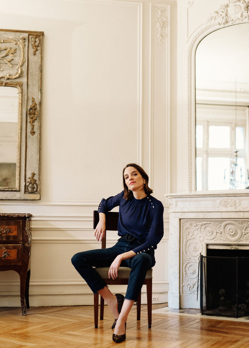 Navy Blue Palazzo Top