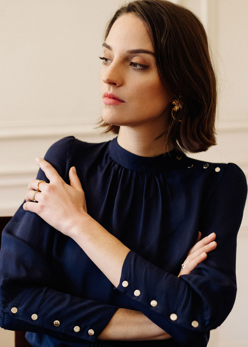 Navy Blue Palazzo Top