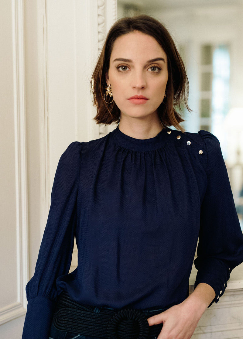 Navy Blue Palazzo Top