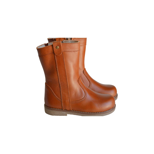 Bottes Bottines Mi-Hautes Resistantes Romy - Cuir Camel - Fille