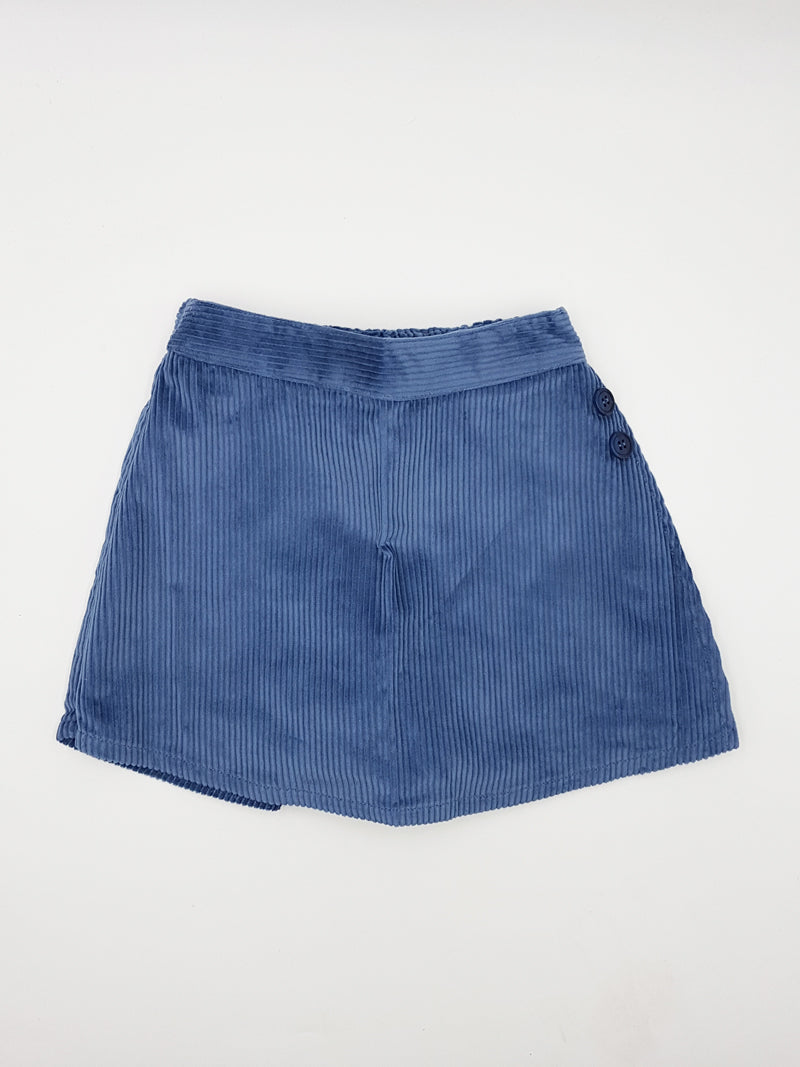 Jupe -Short Pleyel Velours Milleraies  Bleu - Bleu