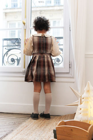 Robe Eleonore 2 En1 Tartan Marron - Marron