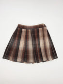 Jupe Plissée Liege Tartan Marron  - Marron