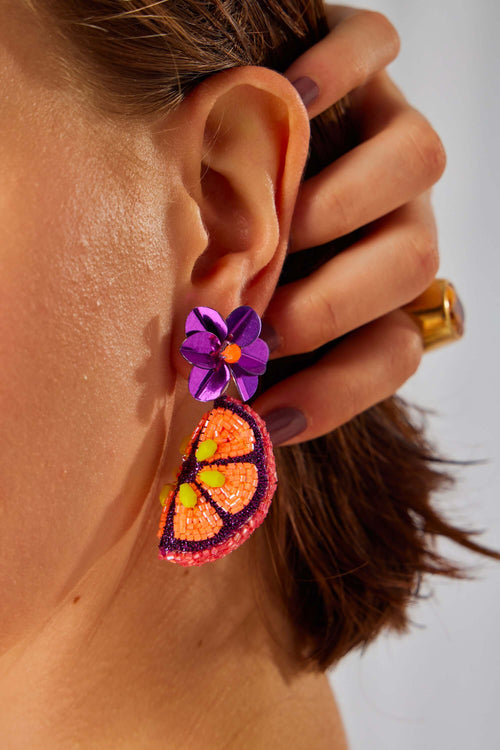 Heimstone X Olivia Dar - Orange Glitter Earrings