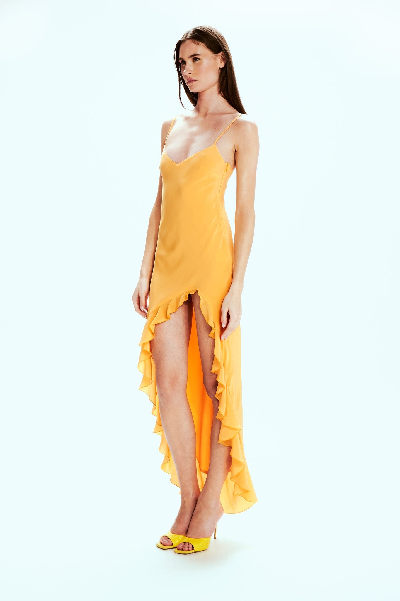 Valentina Papaya Dress