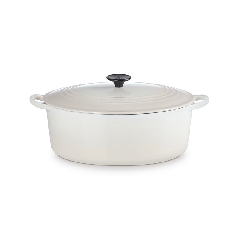 Cazuela Tradición Ovalada - Hierro Fundido Esmaltado - 31Cm - Merengue - Botón Fenólico