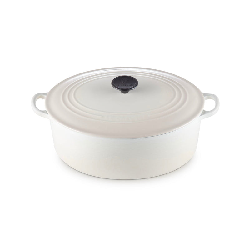 Cazuela Tradición Ovalada - Hierro Fundido Esmaltado - 31Cm - Merengue - Botón Fenólico