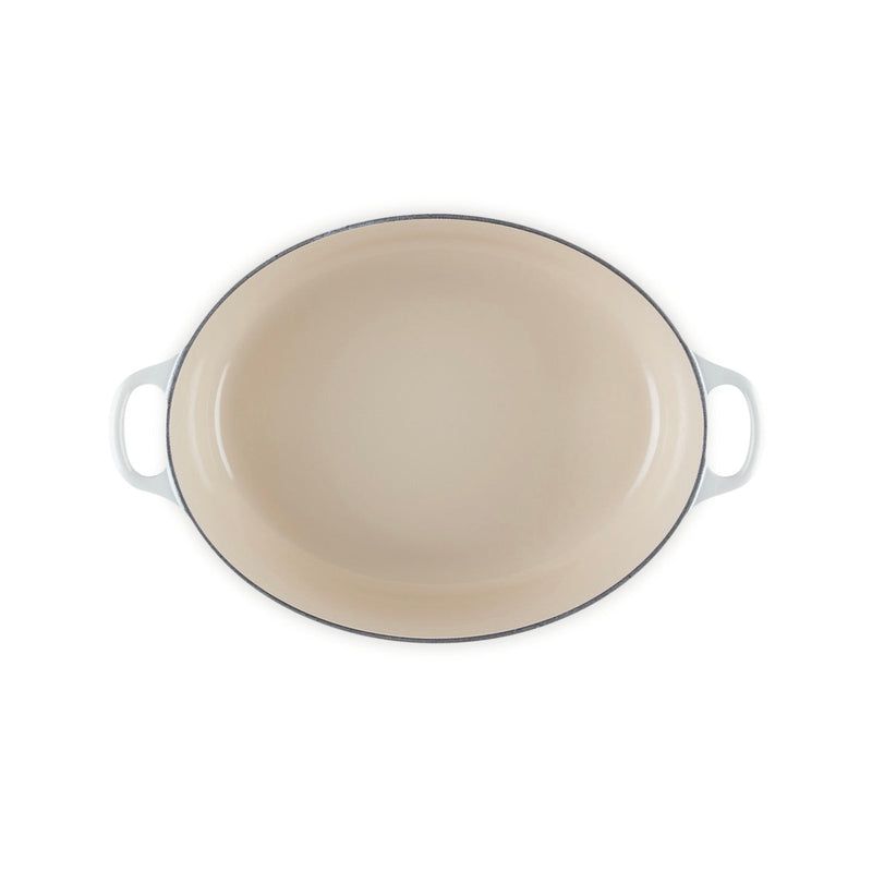 Cazuela Tradición Ovalada - Hierro Fundido Esmaltado - 31Cm - Merengue - Botón Fenólico
