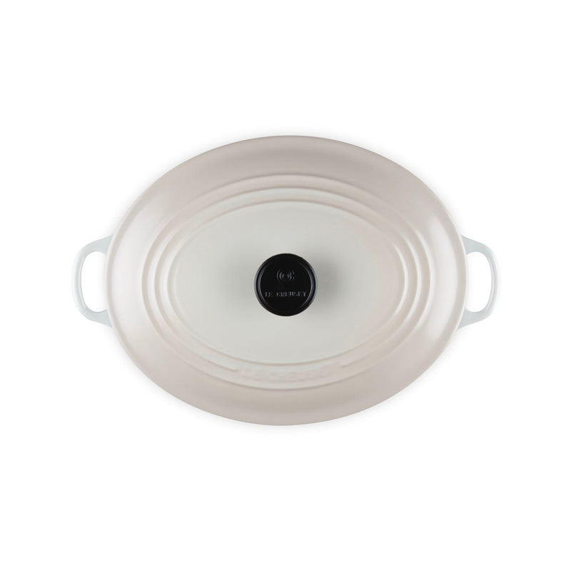 Cazuela Tradición Ovalada - Hierro Fundido Esmaltado - 31Cm - Merengue - Botón Fenólico